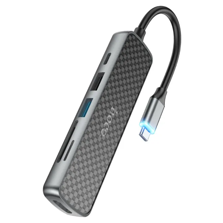 Hoco%206%20in%201%20Type%20C%20Hub%20with%20HDMI%20+%20Type-C%20PD%20+%20USB3.0%20+%20USB2.0%20+%20SD%20+%20TF,%20support%204K%2030Hz,%20up%20to%2060W%20(20V%20/%203A)%20charging%20with%202.0%20card%20reader%20-%20Image%207