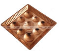 Copper Bhai Tika  Thali (26.4 Cm-Square)– Featured With Nine Khanda. 