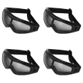 FORIDE 4X Goggles Clear Glasses Wind Dust Protection Motorcycle, Black. 