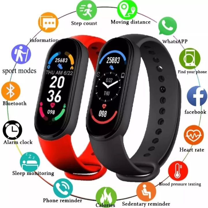 M6 Smart Band Fitness Bracelet Heart Rate Monitor Multi Sports