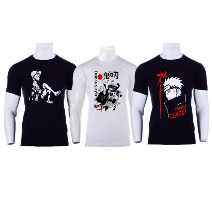 Anime Design 3 Pcs Combo Set Printed T-Shirt For Men & Women