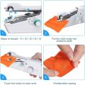 Mini Portable Sewing Machine, Portable Sewing Machine, Mini Cordless Handheld Electric Stitch Tool for Fabric, Clothes, Kids Cloth. 