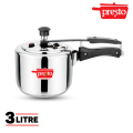 Presto Stainless Steel Classic Inner Lid Pressure Cooker 3 Litre - Induction Compatible. 