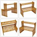 NAMUNY 2 Layers Bamboo Storage Rack Kitchen Spice Jar Bottle Seasoning Rack Decoration Organizer Shelf Home Desktop Racks. 