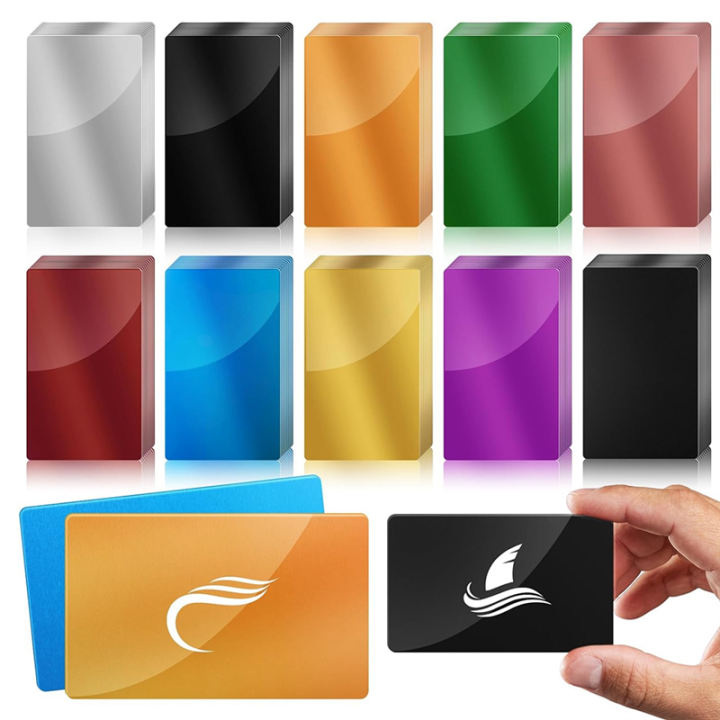 Metal Business Card Colorful Aluminum Sheet Laser Engraving Business Card Multipurpose Engraving DIY Gift Cards