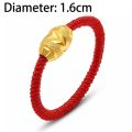 Fashion Lucky Gold Transfer Bead Ring Black Red Rope Braided Jewelry Accessories Couple Ring Good Luck Ring. 
