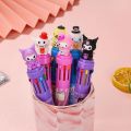 10 in 1 Colors Cute Sanrio Kuromi Ballpoint Pen Student Press Colour Ball Pen Multifunction Stationery Gift for Kids Office Supplies. 