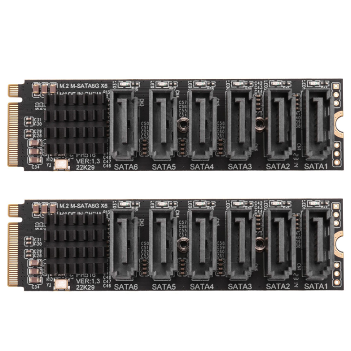 Nvme Pic Riser 2X M.2 MKEY PCI-E Riser Card M.2 NVME to SATA3.0 PCIE to SATA 6Gpbsx6 ...