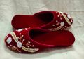 Velvet Floral Embroidered Close Handmade Slippers/Juta For Women. 