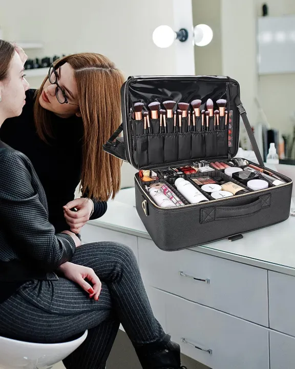 Cosmetic%20Bag,%20Portable%20Travel%20Makeup%20Case,%20Large%20Professional%20Makeup%20Brush%20Makeup%20Supplies%20Storage%20Box,%20Black%20-%20Image%205
