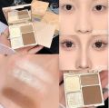 4-in-1 Contour & Highlight Palette – Illuminate Shimmer Powder, Matte Face Shadow & Glitter Glow | Long-Lasting Makeup Essential. 