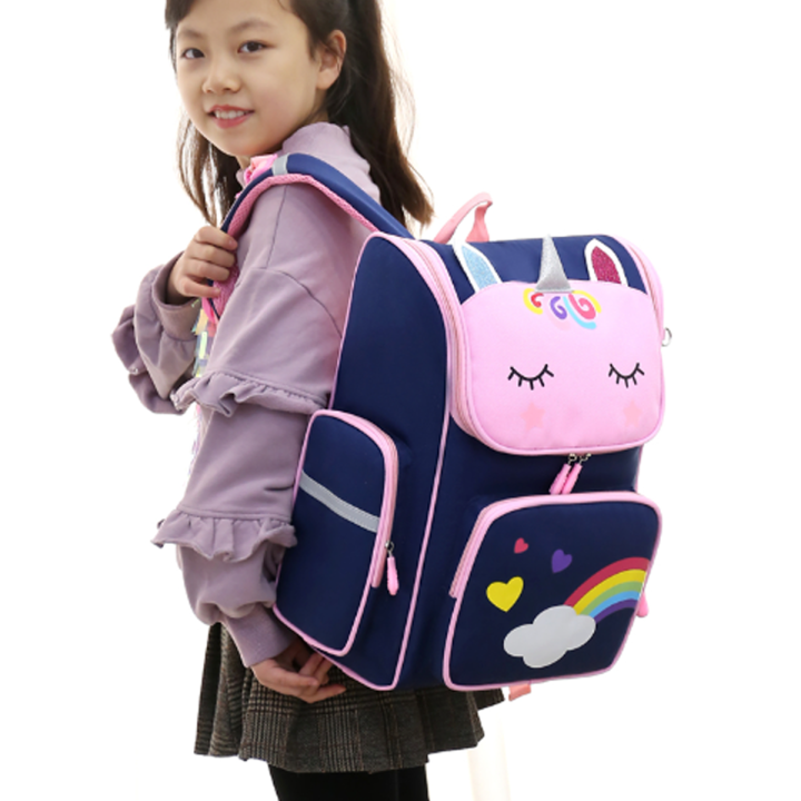 Unicorn Cartoon Printed Primary School Bags for Girls Cute Waterproof Kids Bag School Bag 1 to 4 class Student Daraz .np