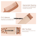 Difutagui Milk Tea Bear Hairdressing Fine Tooth Anti Static Combs Cute Round 【2025 2025 Version】 Mirror Small Bear Pattern Makeup Mirror Salon Beauty Tools. 