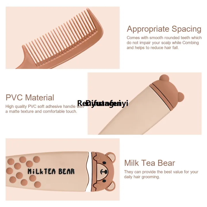Difutagui%20Milk%20Tea%20Bear%20Hairdressing%20Fine%20Tooth%20Anti%20Static%20Combs%20Cute%20Round%20%E3%80%902025%202025%20Version%E3%80%91%20Mirror%20Small%20Bear%20Pattern%20Makeup%20Mirror%20Salon%20Beauty%20Tools%20-%20Image%205
