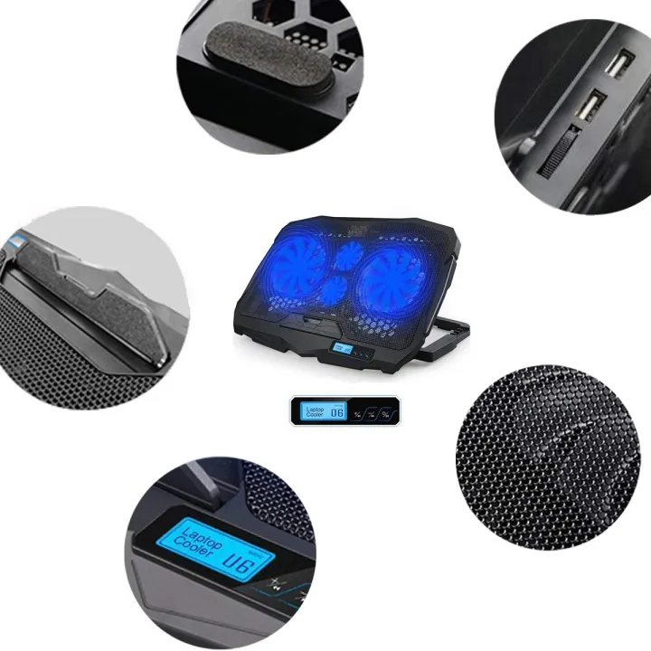 Laptop%20Cooling%20Pad%204%20Fans%20Adjustable%2010%20Inch%20to%2017%20Inch%20Notebook%20Cooler,%20Blue%20Light,%20S18%20For%20Any%20Laptop%20Speed%20Control%20Button%20-%20Image%203