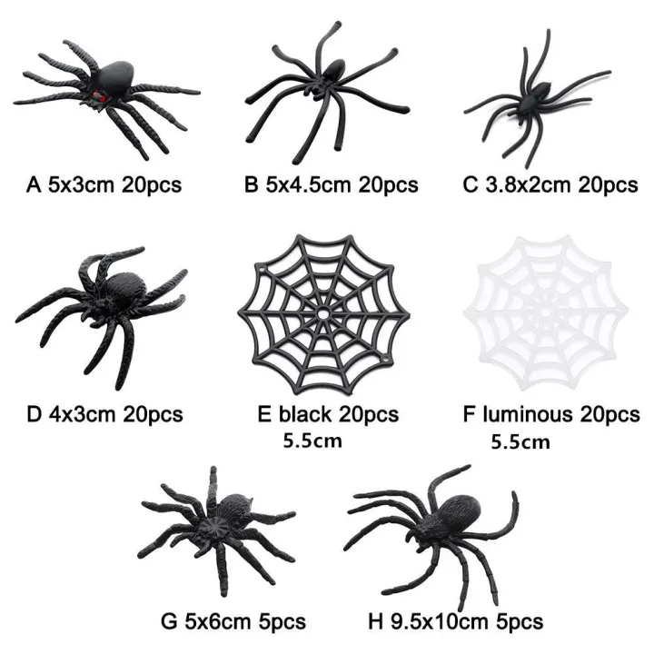 20Pcs/Pack%20Black%20Halloween%20Novelty%20Toy%20Plastic%20Fake%20Spider%20Decorative%20Spiders%20Haunted%20House%20Prop%20Prank%20Toys%20-%20Image%203