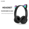 Anrushide Cute Cat Ear Headphones with RGB LED Light Wireless Headset Kids Fashion Girls Stereo Phone Music Bluetooth Headset PC Gamer Gift. 