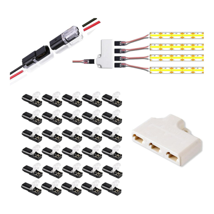50Pcs Double-Wire Plug-in Connector Led Light Strip Connectors - Import