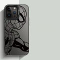 Marvel Black Spider Man Iron Man Graffiti Phone Case Compatible for IPhone 15 11 12 13 14 7 8 Pro Max XR X XS Max Soft Shockproof Cover. 