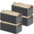 ( pack Of 4 ) Clothes Storage Box Foldable Wardrobe Organizer and Storage Box Household Thickening and Wear-Resistant Clothing Finishing Box. 