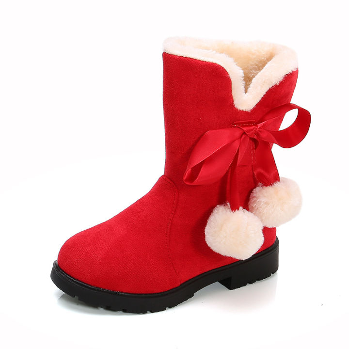 Girls' Snow Boots 2023 New Style Children's Velvet Warm Princess Long Boots Baby Little Girl Short Boots