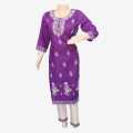 Dark Purple Kurta Suruwal For Women. 