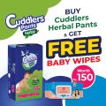 Cuddlers HERBAL Diapers XL 40 (12-17 kgs) With FREE Baby Wipes Worth Rs.150. 