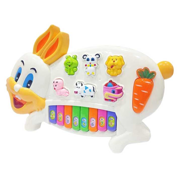 Piano Raptor Rabbit Musical Piano with 3 Modes - Animal Sounds, Flashing Lights ...