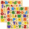 Wooden Montessori Toys Early Education Puzzle English Alphabet learning ABC Baby Toys Children Letter Board. 