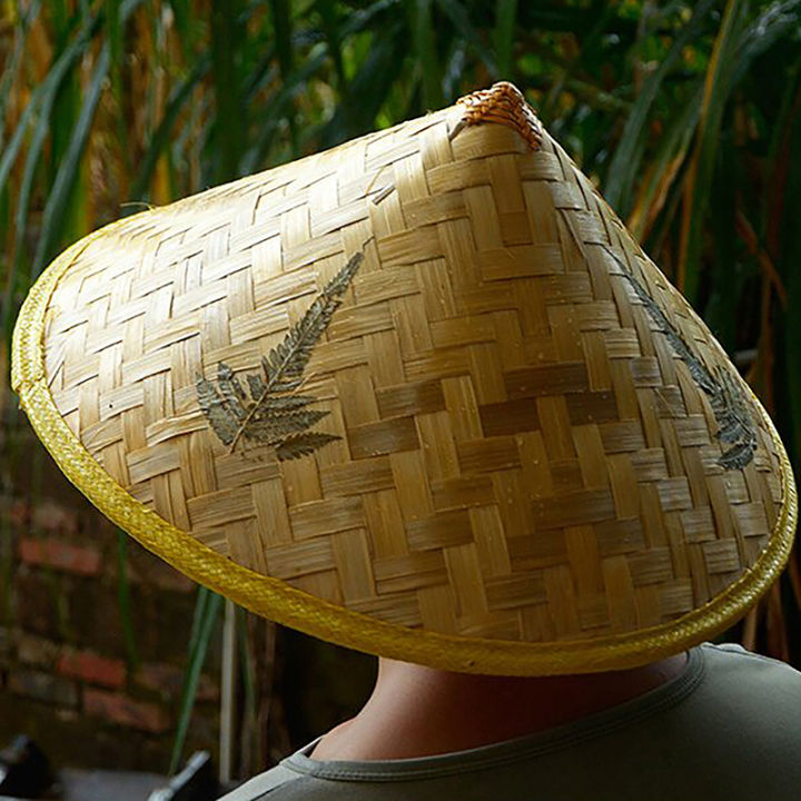 New style Conical prop hat straw bucket weaving handmade bamboo