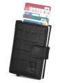 WildHorn Nepal RFID Protected 100% Genuine Leather Unisex Cardholder (CRD 001 Black Croco). 