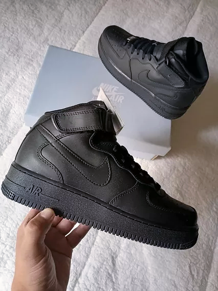 Airforce High Top Belt Full Black Shoes For Men