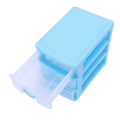 3X Mini Translucent Drawer Type Plastic Storage Box(Blue 3 Layers). 