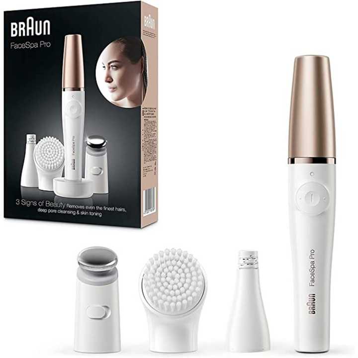 Braun Facespa Pro 911 Facial Epilator Whitebronze With 3 Extras