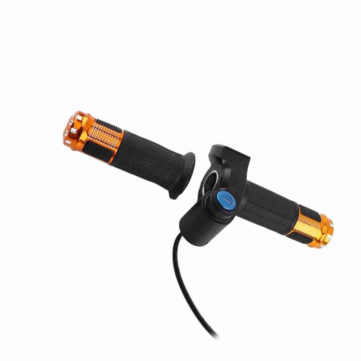 Durable 12-84V E-Bike Throttle Grip Set Long Cable Twist Handlebar LED Voltage Display Throttle Digital Display with Key Lock Throttle with Digital Display and Lock for Electric Scooter,Electric Bicycle,Motorbike