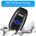 Dry Carbon Fiber Smart Remote Key Fob Bag for 2021-2023 External Remote Smart Key Fob 4 Button Key Replacement Parts Accessories. 