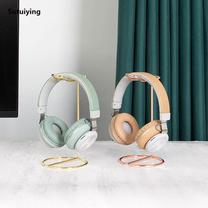 Sutuiying 1pc Iron Line Headphone Stand Metal Support Headset Stand Rack Cute Bluetooth Wireless Headphones Holder Support Gamer Helmet