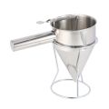 Stainless Steel Piston Funnel with Support for Sauce Cream Dosing Funnel for Sauce. 