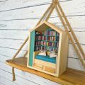 Mini Bookshelf for Mini Books, Mini Bookshelf Ornament. 