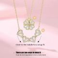 Accessories Point Golden Creative Four-Leaf Magnetic Folding Heart-Shaped Clover Necklace. 