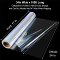 ARELENE Clear Cellophane Wrap Roll 34In X Extra Wide Clear Wrapping Paper,Transparent Thicker Clear Cellophane Paper. 