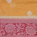 Light Yellow/Red Premnagar Saree For Women. 