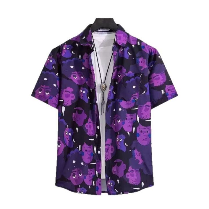 High%20Quality%20Flower%20Shirt%20Men's%20Short%20Sleeve%20Beach%20Shirt%20Sanya%20Xiawei%20Style%20Thailand%20Travel%20Vacation%20Couple%20Leisure%20Set%20-%20Image%205