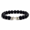 New specials 【Funny Bunny Toy Store】（NEW）1Pc Volcanic Stone Beaded Matte Barcelets Dumbbell Beads Couple Bracelet Fashion Jewelry Bangles For Women Men. 