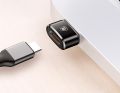 Baseus Exquisite USB Male to Type-C Female Adapter Converter Black 2.4A Aluminum Aluminum Alloy Charger Adapter. 