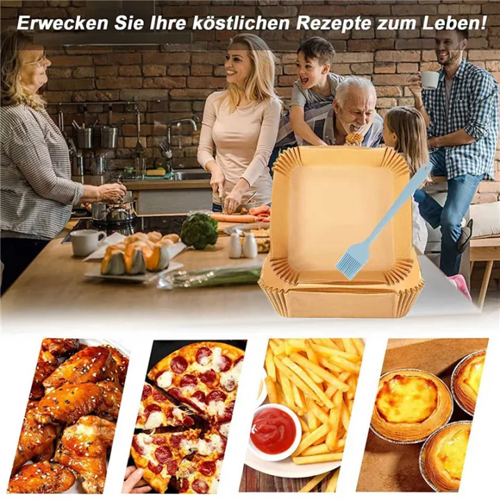 NXFDSIOZ%20Baking%20Paper%20for%20Hot%20Air%20Fryer%20Square%20(20%20cm),%20Pack%20of%20200%20Airfryer%20Baking%20Paper%20Disposable%20Non-Stick%20Paper%20Waterproof%20-%20Image%202