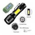 Mini Rechargeable LED Tactical Flashlight Powerful Torch Mini Pocket Torchlight Zoomable Focusing Emergency Flashlight. 