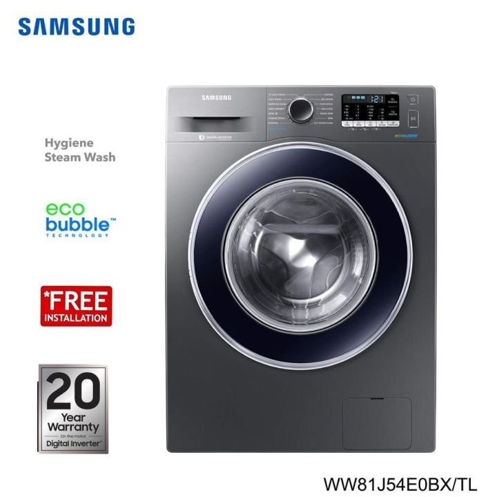 Samsung%20Ww81J54E0Bx%20-%208Kg%20Fully%20Automatic%20Front%20Loading%20Washing%20Machine%20With%20Eco%20Bubble%20&%20Hygiene%20Steam%20Wash%20-%20Image%203
