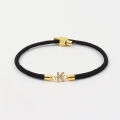 2025 New Bracelet Fashion Brass Options Black Pincl Bracelet Obega Old Color Initials CZ White Rope Cap Girl Fashion. 