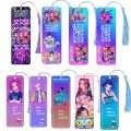 Kawaii Acrylic Kpop Demon Hunters Bookmarks Stationery With Tassel Anime Book Page Markers Cartoon Huntrix Reading Book Clip Kpop Fans. 